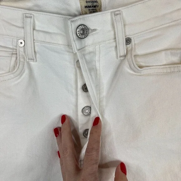 Citizen of Humanity Women's Olivia High Rise Slim Ankle Jeans White Size 25 - Picture 7 of 16